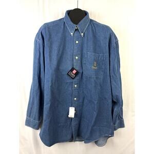 Vintage Chaps Ralph Lauren Denim Button Down Shirt Men’s L Crest Logo 90s Y2K
